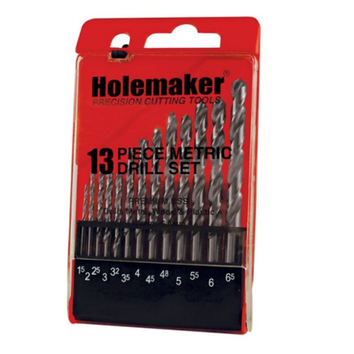 HOLEMAKER JOBBER DRILL SET HSS - 118 DEGREE SPLIT POINT - 13 PIECE, 1.5 - 6.5MM